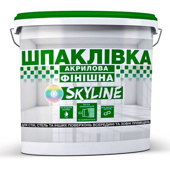 Шпаклівка акрилова фінішна, готова до застосування для оздоблення фасадів та інтер'єру «SkyLine » Білосніжна 8 кг Харків