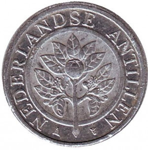 Квітка апельсинового дерева. Монета 5 центів, 2008 рік, Нідерландські Антильські острови. Полтава - фото 1