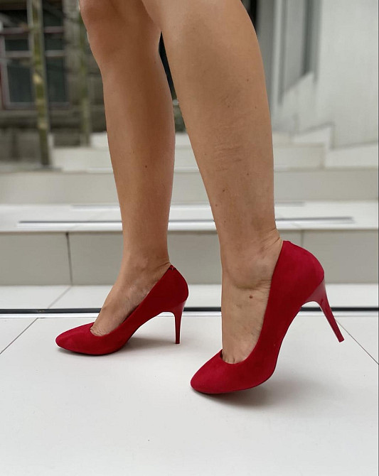 Comer Туфлі жіночі COMER червоні еко-замша висота каблука 8.5см (AH-8 1961) Коломия - фото 10