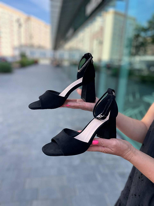 Meideli Босоніжки жіночі чорні MEIDELI L8902-28 літні, еко-замша / Модні босоніжки на підборах Коломыя - изображение 10