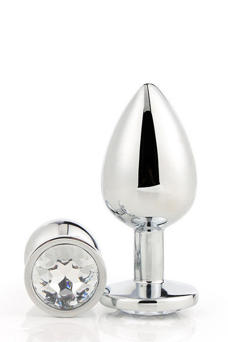 DT21785 Анальная пробка с камнем GLEAMING LOVE SILVER PLUG SMALL Sex Aura Киев - изображение 3