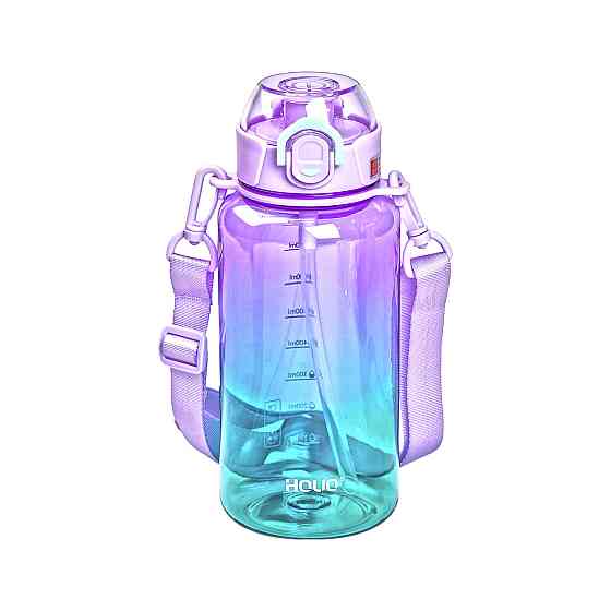 Пляшка для води 1 л пляшечка з мундштуком бузкова HP-14-31V Коломия