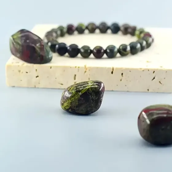 Браслет из камня «Драконья Кровь» 8 мм — натуральная яшма, унисекс Киев