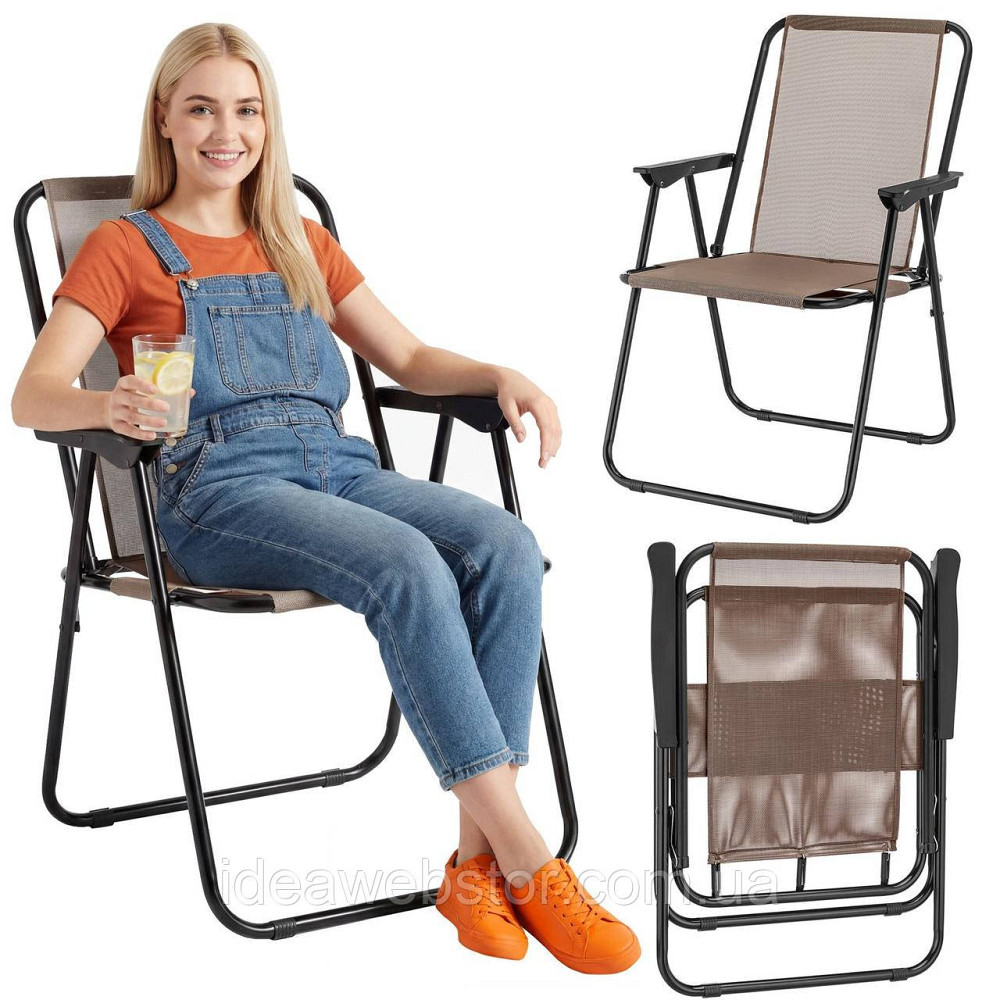 Розкладне туристичне крісло Outtec Breeze Textilene коричневий Київ - фото 2
