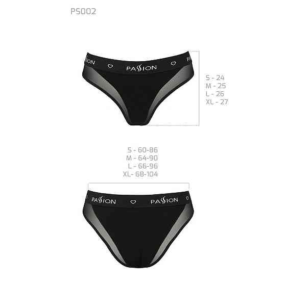 Трусики з прозорою вставкою Passion PS002 PANTIES S, black Sex Aura Київ