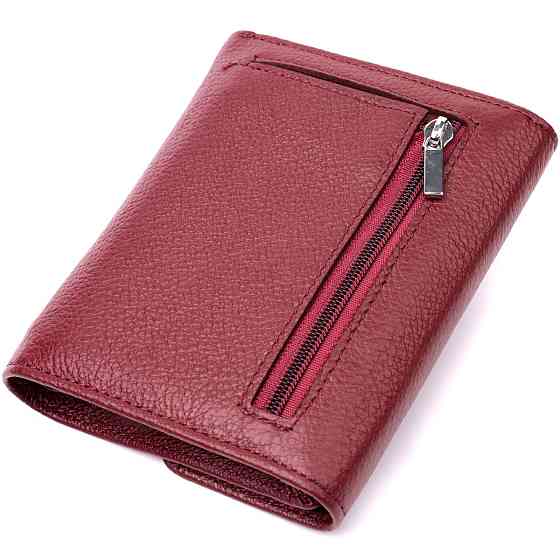 Шкіряний жіночий гаманець з монетницею ST Leather 19492 Бордовий Київ