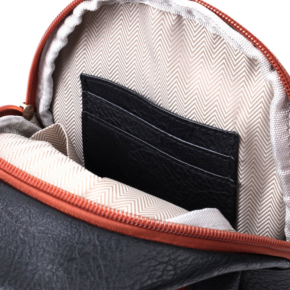 Зручна жіноча сумка через плече з отвором для навушників з екошкіри Vintage 22787 Чорний Київ - фото 7