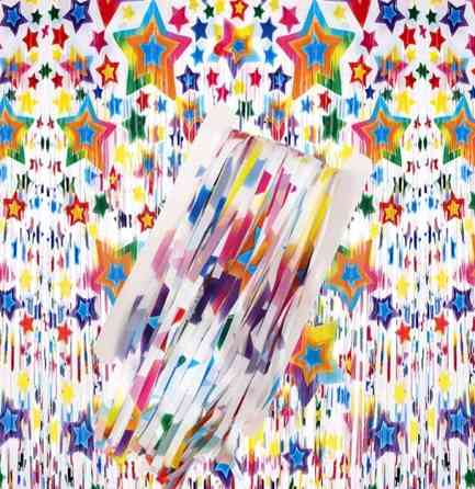 Шторка для фотозоны дождик с принтом звезд 2 м на 1 м разноцветный Киев