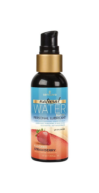 Змазка на водній основі Sensuva Natural Water-Based Strawberry (57 мл) без гліцерину та парабенів Sex Aura Київ - фото 1