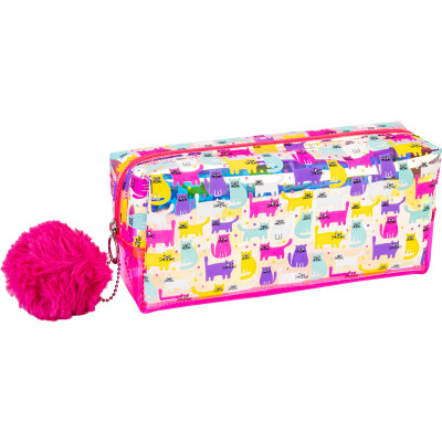 Пенал Cool For School голографічний з помпоном 1 відділення рожевий (CF87074) Вінниця - фото 1