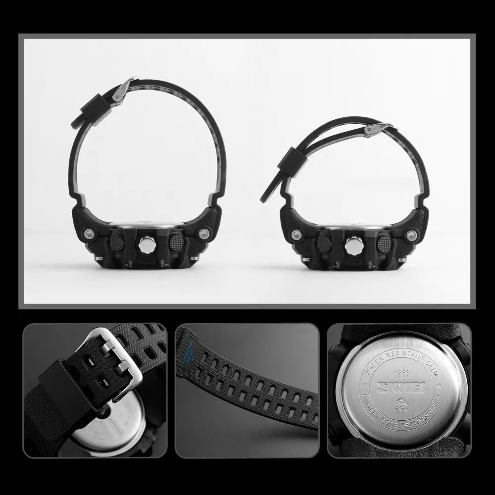 Чоловічий наручний годинник Skmei Disel 1283 (Чорний з червоним) Вінниця - фото 7