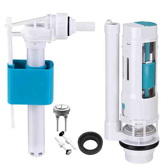 Комплект в зборі до бачка унітазу, зливний клапан, клапан заповнення, бічний (00287649) Київ