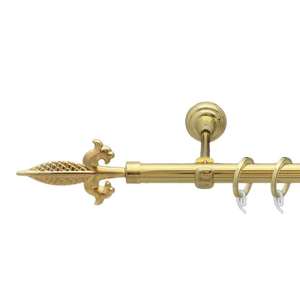 Карниз Orvit Генуя металевий однорядний відкритий гладка труба кільце фасонне металеве  Золото 19 мм 200 см (00-00009203) Львів - фото 1