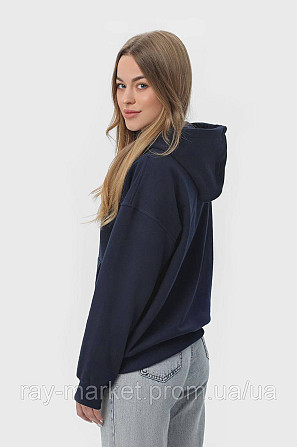 Худі на блискавці жіноче базове RAY PREMIUM LOOSE темно-синє (U0409W-Navy Blue) S Київ - фото 3