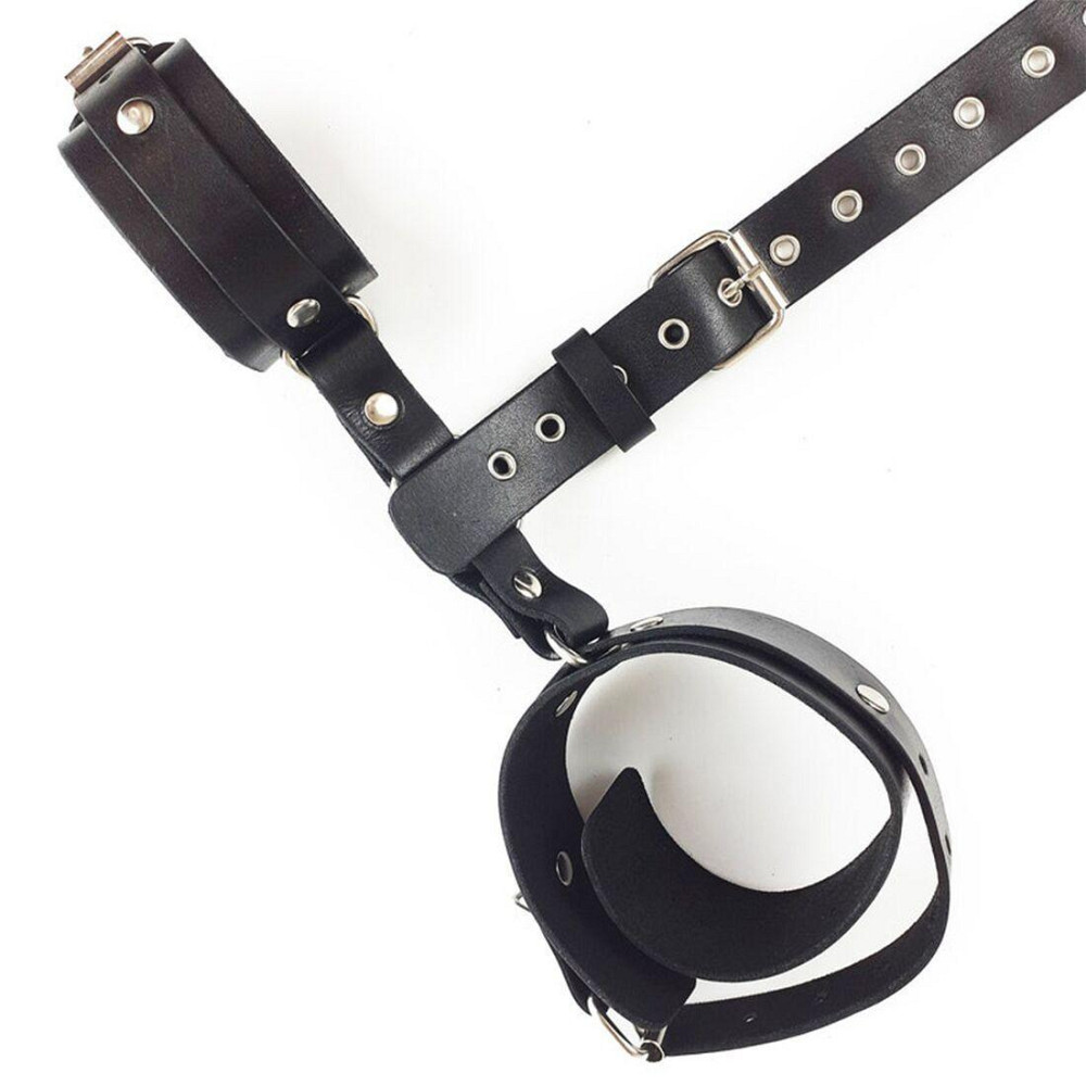 Фіксатори для шиї та рук Art of Sex - Bondage Set з натуральної шкіри, колір чорний Sex Aura Київ - фото 5