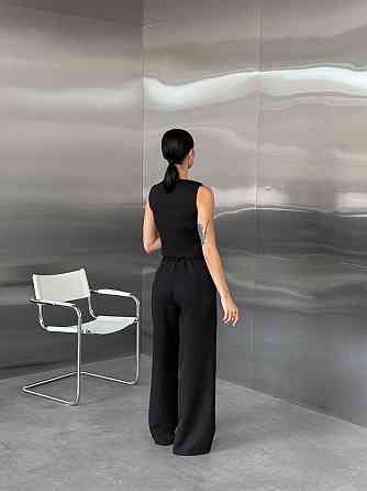 Жіночий класичний брючний костюм-двійка: жилет і штани костюмка Чорний, 42/44 Одеса