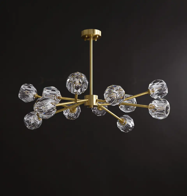 Світлодіодна люстра Фарби 8613 (Золотиста) на 12 плафонів Київ - фото 3