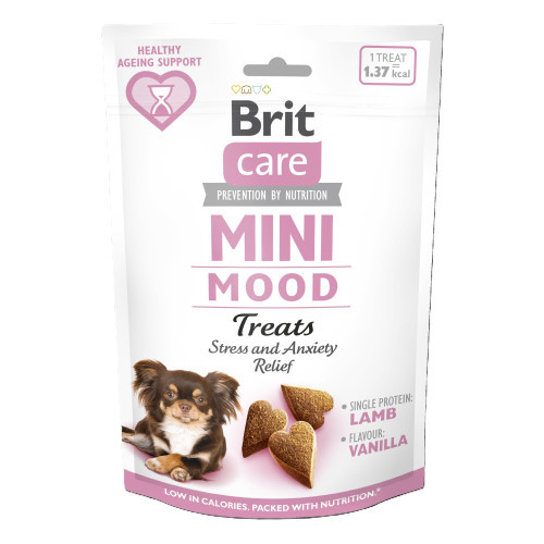 Ласощі Brit Care Mini Treats Mood для собак малих порід проти стресу ягня смак ваніль 50 г Київ - фото 1