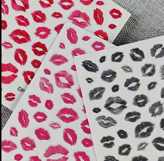 Наклейки для нігтів “Губи” – дизайн поцілунки Київ