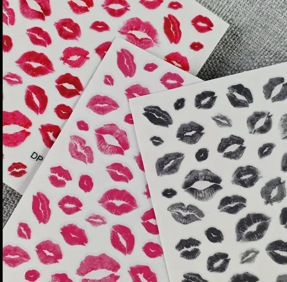 Наклейки для нігтів “Губи” – дизайн поцілунки Київ - фото 2