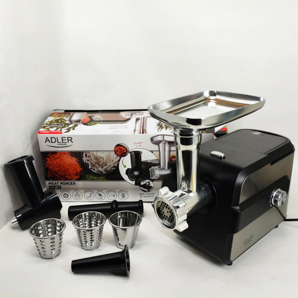 М'ясорубки з шинковкою Adler AD 4813 2000Вт, Електрична м'ясорубка насадка для приготування ковбас CX-64 Львів - фото 12