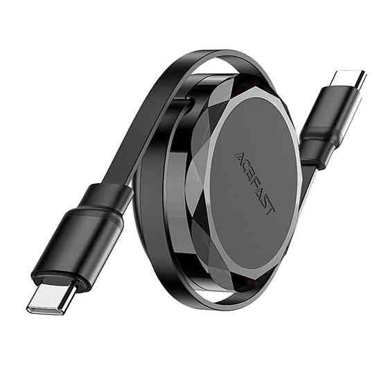 Кабель ACEFAST C13-03 USB-C to USB-C dual retraction charging data cable Black (6974316280132) Киев