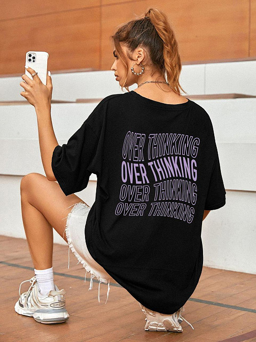 Футболка жіноча з принтом  48 Чорний 2664087698 Дніпро - фото 1