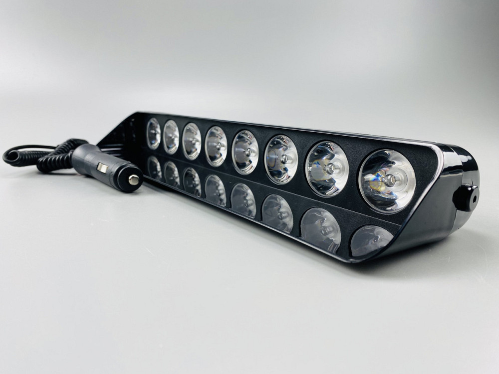 Майка проблискова (стробоскоп) 9-80 V 8 led діодів синя + червона спалах під скло та кабель Мукачево - фото 2