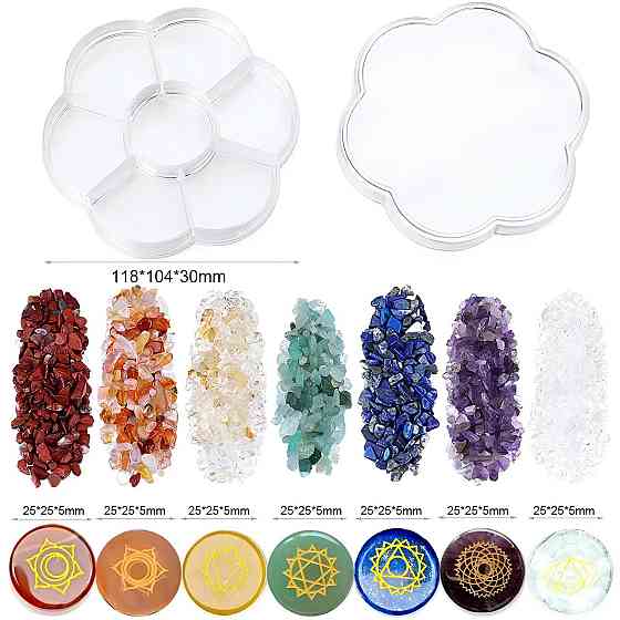 Набор камней 7 чакр RESTEQ. Набор камней для чакральных медитаций. Набор камней по чакрам 150g Киев