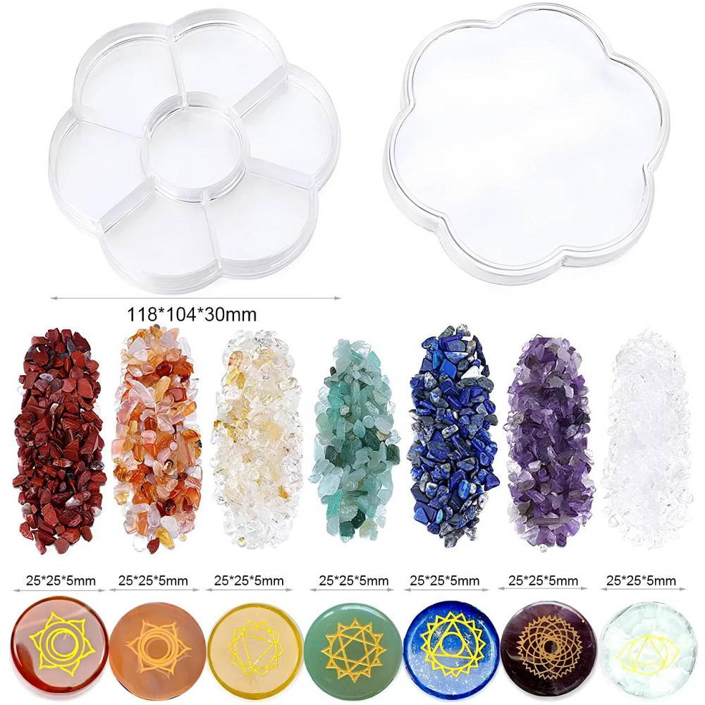 Набор камней 7 чакр RESTEQ. Набор камней для чакральных медитаций. Набор камней по чакрам 150g Киев - изображение 3