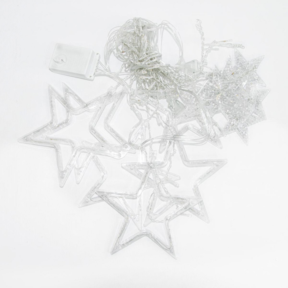 Garlando Гірлянда штора 3х0,7 м Зірки на 108 LED лампочок світлодіодна 6 великих та 6 маленьких Київ - фото 2