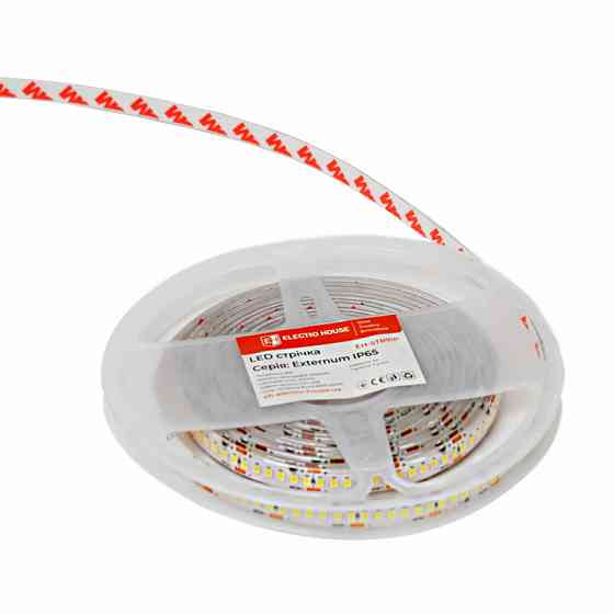 LED стрічка 18Вт 24В SMD2835 240 діодів, холодний білий 6500К, серія Externum IP65 , гарантія 3 роки Дніпро
