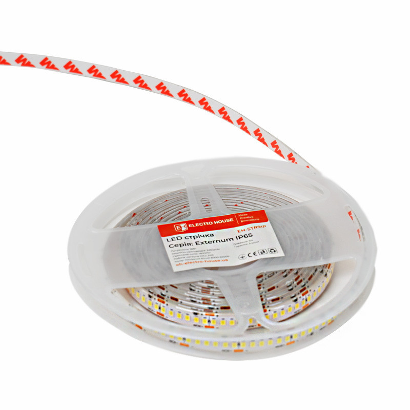 LED лента 18Вт 24В SMD2835 240 диодов, холодный белый 6500К, серия Externum IP65, гарантия 3 года Днепр - изображение 3