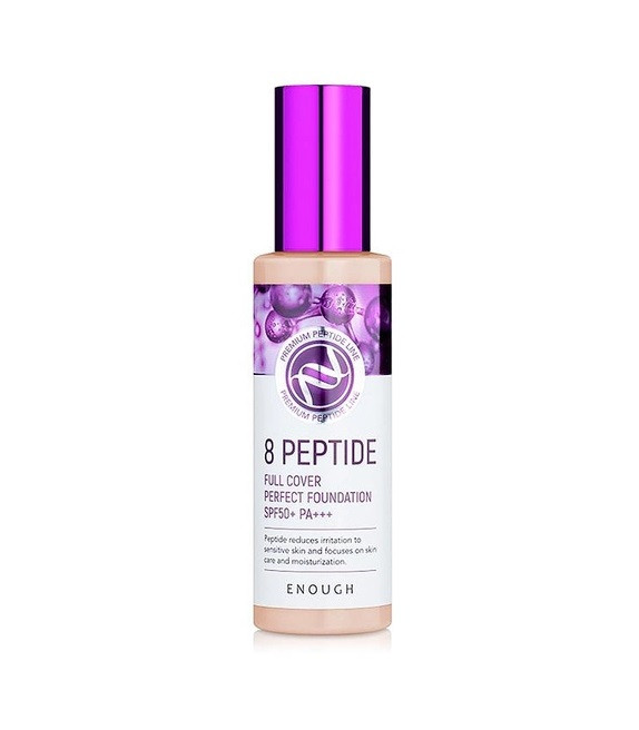 Тональний крем для обличчя Пептиди 8 Peptide Full Cover Perfect Foundation SPF50+ PA+++ (21) Enough 100 мл Київ - фото 1