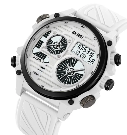 Часы мужские наручные спортивные Skmei 2202 (Белый силиконовый ремешок) Винница