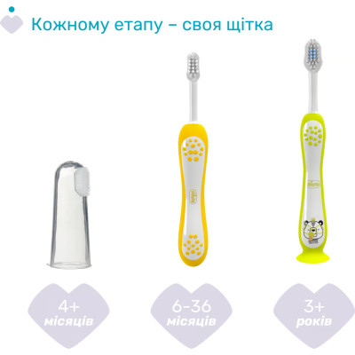 Дитяча зубна щітка Chicco 3-6 років, 2 шт. жовтий/блакитна (8058664174751) (12084.11) Вінниця - фото 6