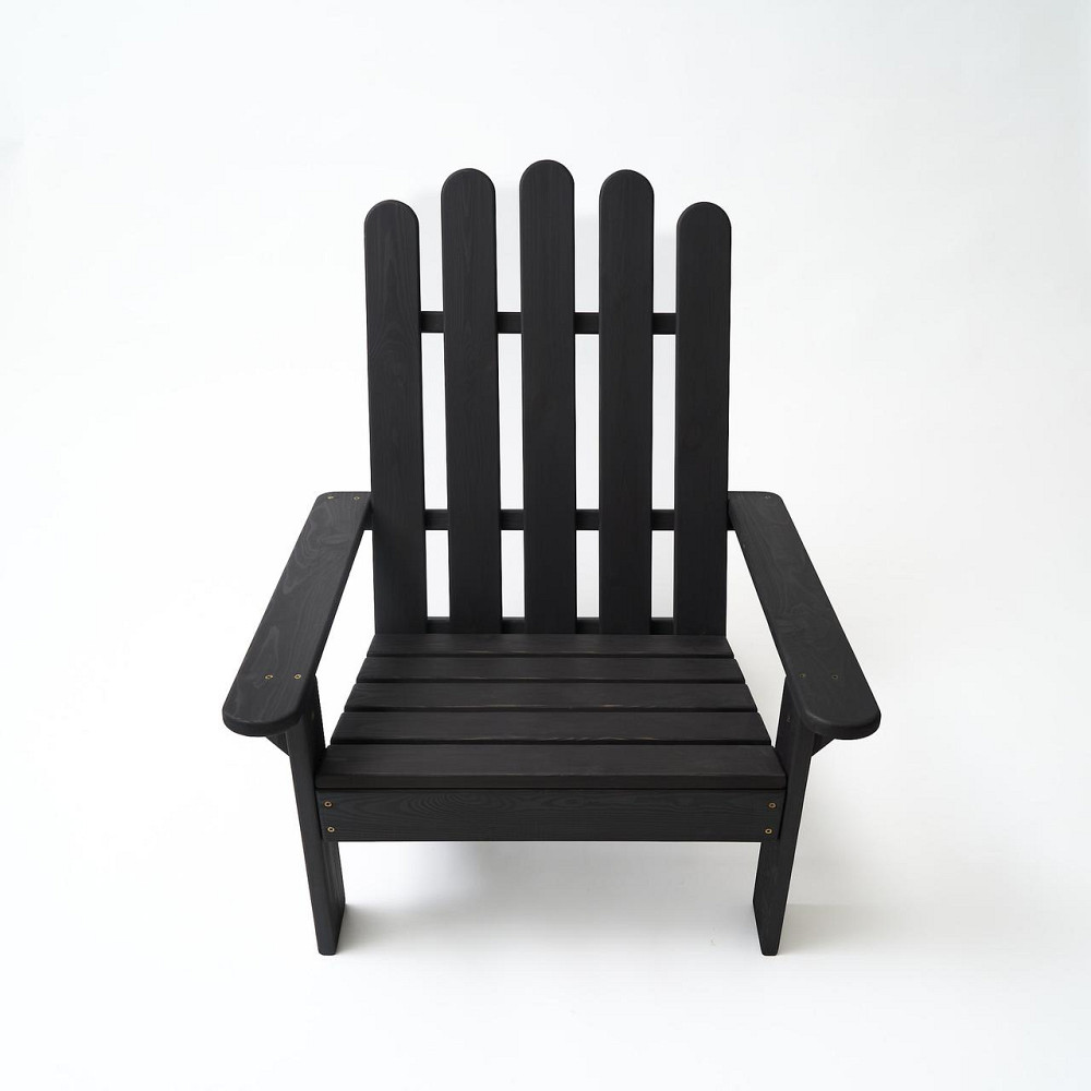 Крісло дачне дерев'яне складне шезлонг для зони відпочинку будинку, дачі, саду, веранди із сосни, колір чорний Кам'янець-Подільський - фото 1