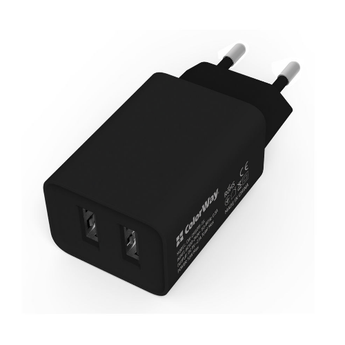 Зарядний пристрій мережевий 2USB 2,1А 10W чорний ColorWay CW-CHS015-BK Житомир - фото 4