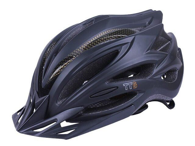 Шолом велосипедний H-093 з чорним козирком, габаритним ліхтарем (чорний, size L) Мукачево - фото 1