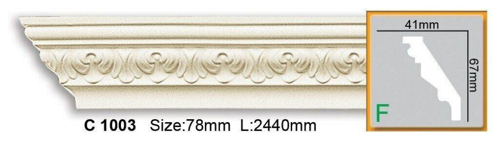 Карниз полиуретановый с орнаментом Gaudi Decor C 1003 Flexi Днепр - изображение 1