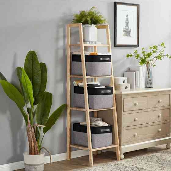 Набір Корзин Органайзерів Lovely Svi 3 шт : 38×28×24 см - Сіро- чорний Київ