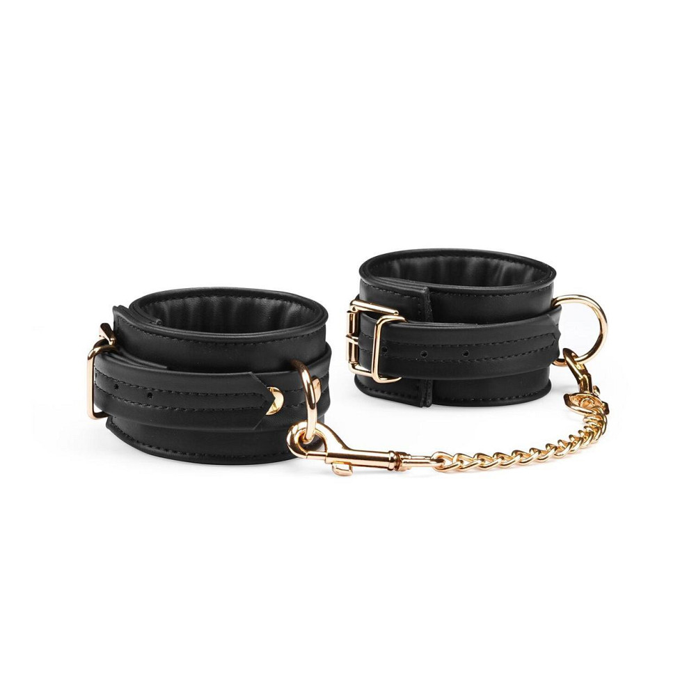 Наручники з ланцюжком Liebe Seele Black Organosilicon Wrist Cuff, екошкіра Sex Aura Київ - фото 1