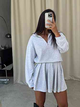 Женский стильный прогулочный костюм двойка: кофта и юбка двунить Одесса