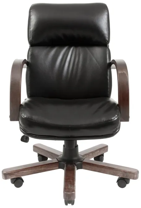 Офисное Кресло Руководителя Richman Dakota Кожа Wood М3 MultiBlock Черный Киев - изображение 2