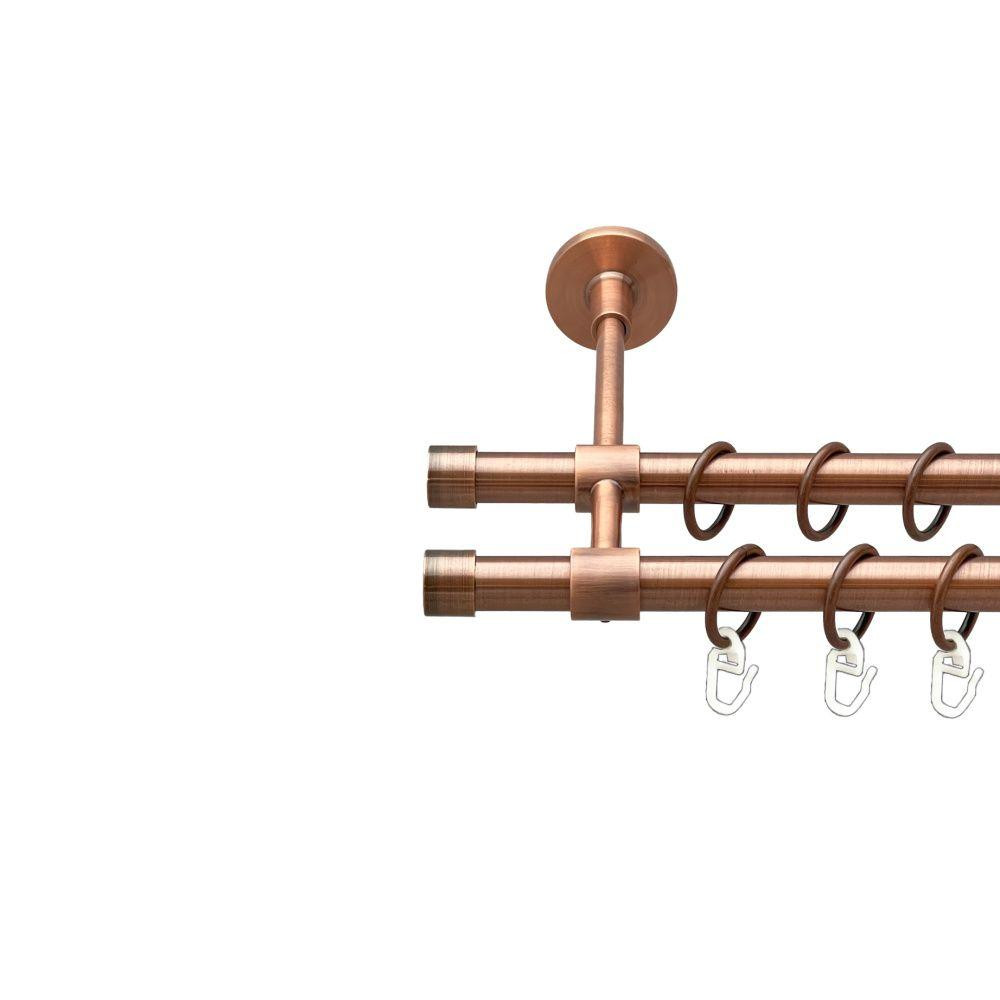 Карниз Orvit Заглушка металевий дворядний закритий гладка труба кільце металеве Мідь 16\16 мм 160 см (00-00019840) Львів - фото 1