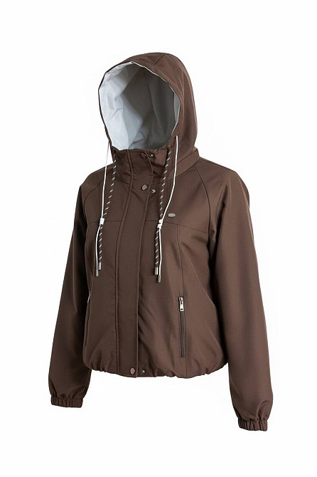 Куртка женская YZY 30281 ветровка с капюшоном оверсайз one size, коричневый, one size Киев - изображение 5