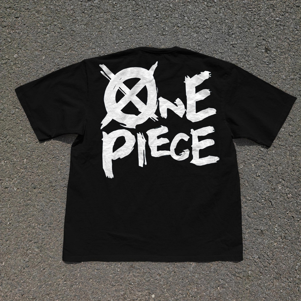 Футболка чоловіча з принтом аніме Ван Піс Схіп Греат Ваве оверсайз (S/M/L) Черний Дніпро - фото 1