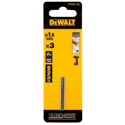 Свердло DeWALT по металу Black &amp; Gold, HSS-G, 1.5 х 40 х 18 мм, 3 шт. (DT20511) Вінниця