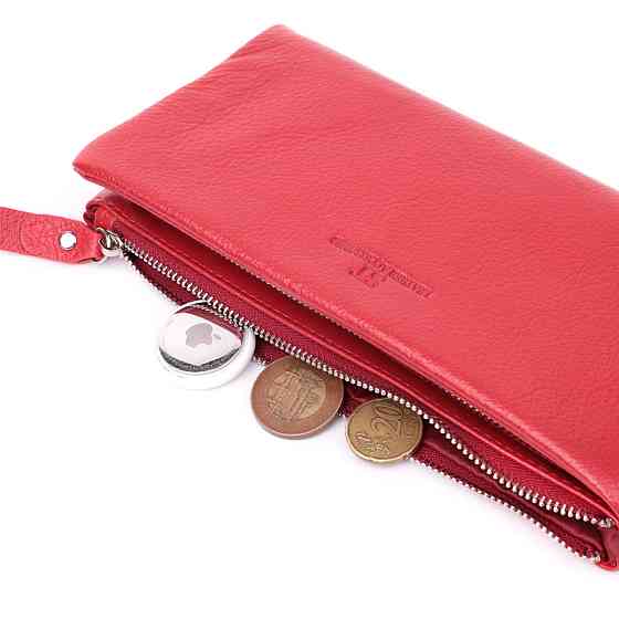 Кошелек-клатч для женщин с двумя молниями Красный (ST Leather) Киев