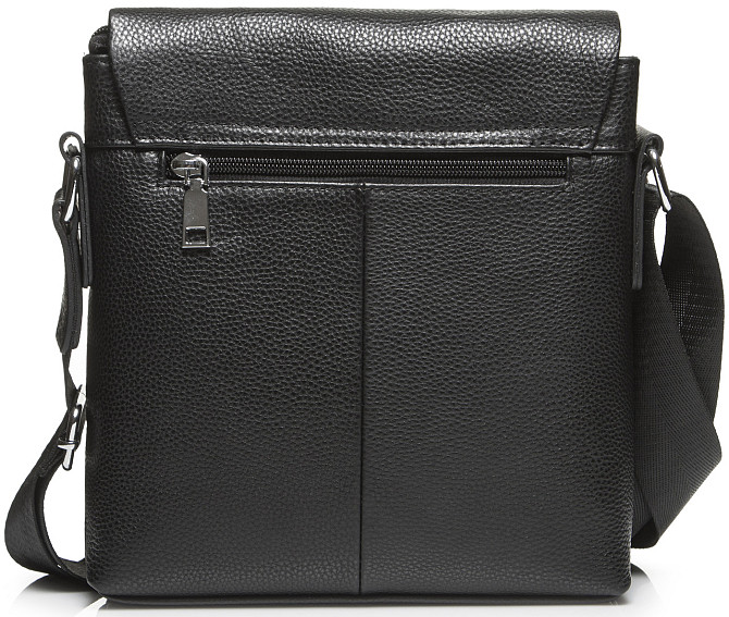 Кожаная мужская сумка через плечо мягкая черная Tiding Bag 12977 Киев - изображение 9